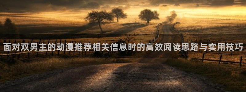 omofun动作动漫:面对双男主的动漫推荐相关信息时的高效阅读思路与实用技巧配图